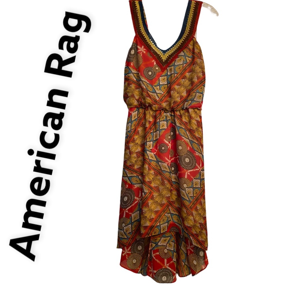 American Rag Asymmetrical Sleeveless sundress  Boho print M